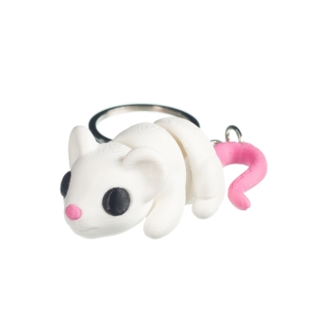 Mysz biała - brelok do kluczy